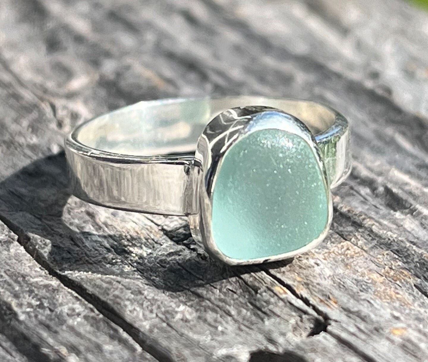 Cobalt Blue Sea Glass, Sea Glass Ring, Summer sold Jewelry, Stacker Ring, Sterling Silver, Upcycled Jewelry, Portuguese Sea Glass, Size 6.75-6.5