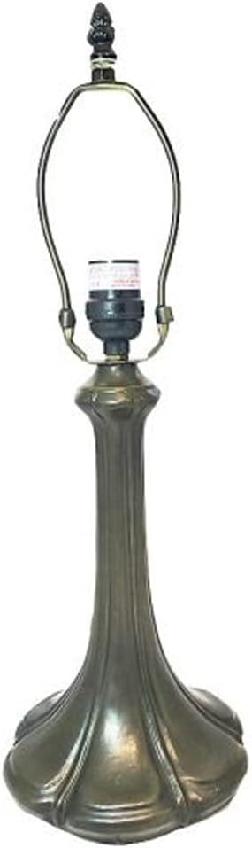 Nouveau Petal Metal Lamp Base, Dark Bronze Finish With Gold Highlights, Nicely Weighted, 17.25" Tall