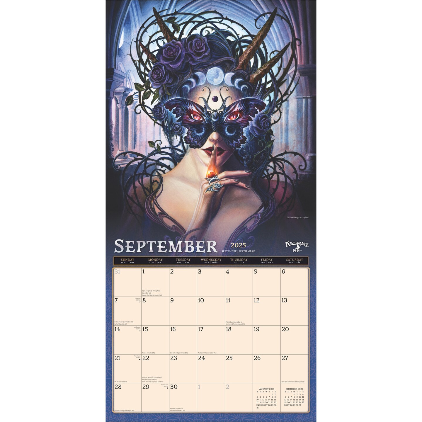 Alchemy Witches OFFICIAL | 2025 12 x 24 Inch Monthly Square Wall Calendar | Plastic-Free | BrownTrout | Manchester Artists Anti Jewellery Design