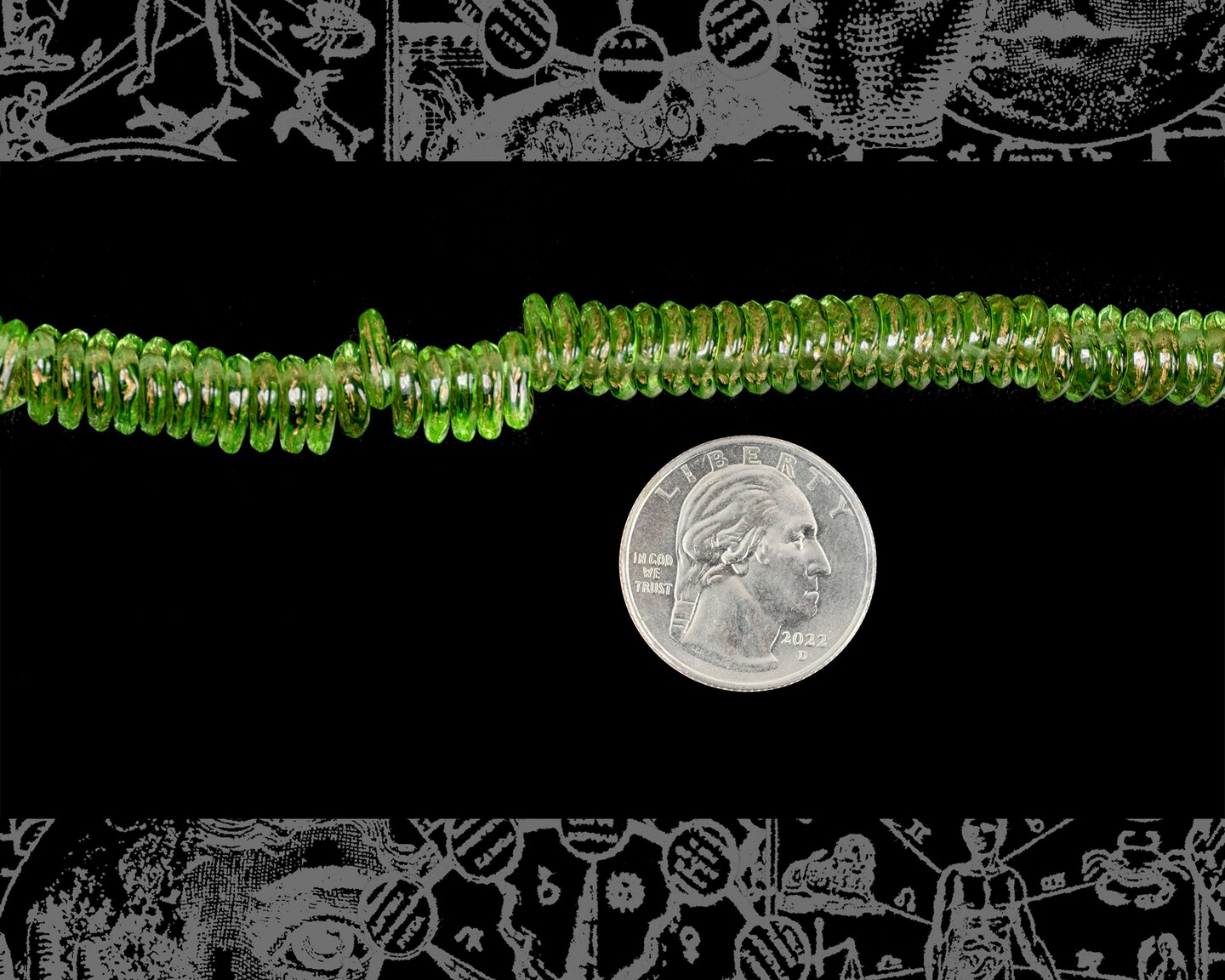 10mm Peridot Green Heart Leaf Beads with Gold Veins - Apx 50 beads - GB-LB7
