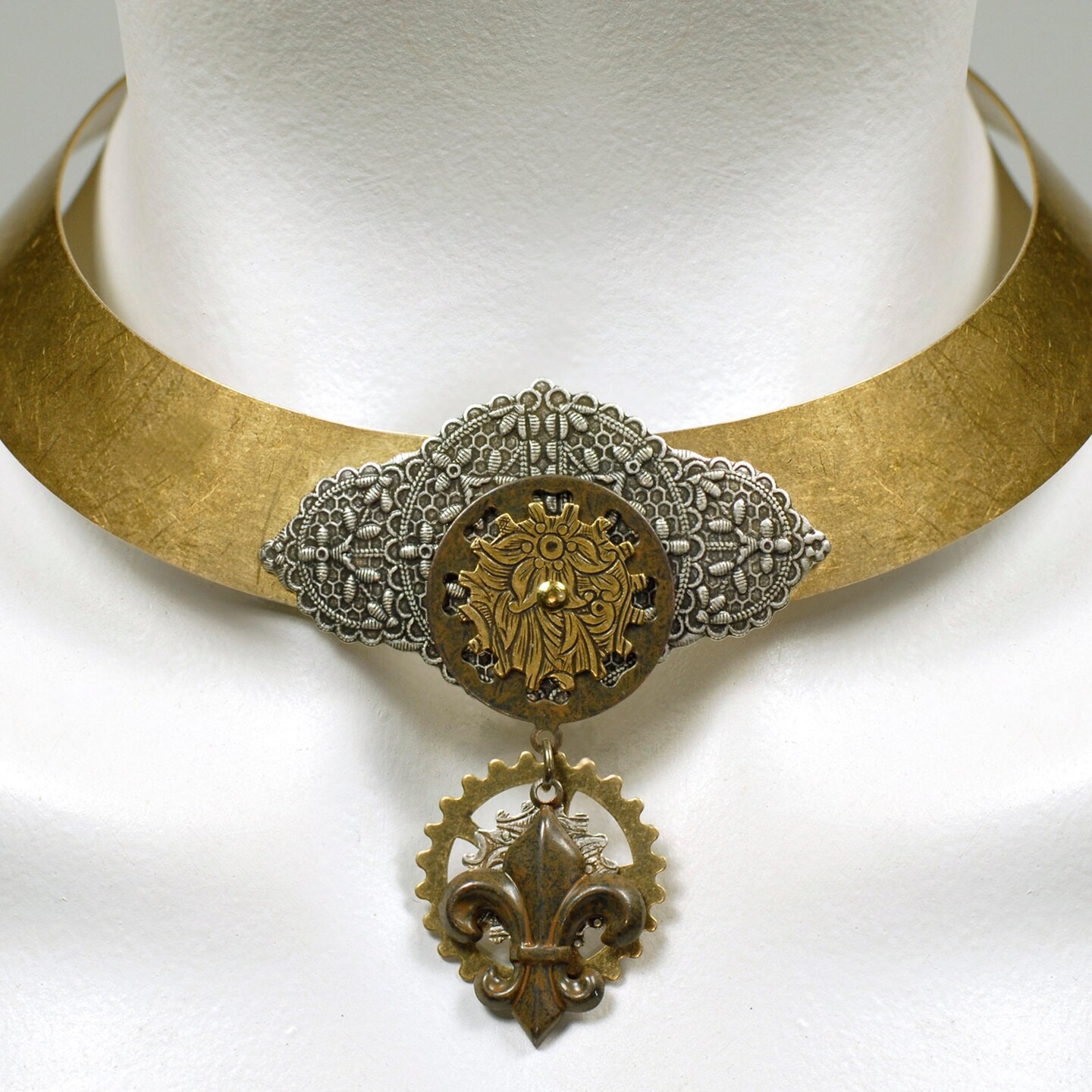 Antiqued Silver Plated Brass Lacy Filigree Wrap Piece - One - S-W39