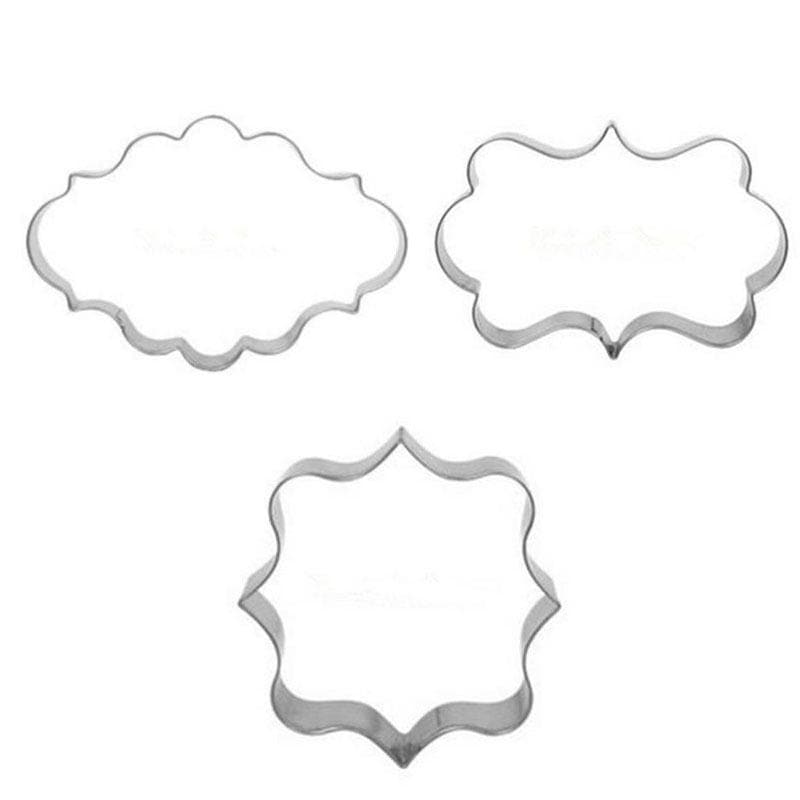 3 PC Set Plaque Frame Cookie Cutter Set