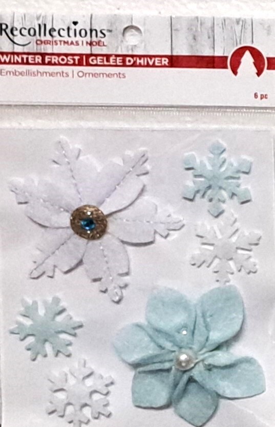 Recollections Christmas Winter Frost Floral Dimensional Stickers