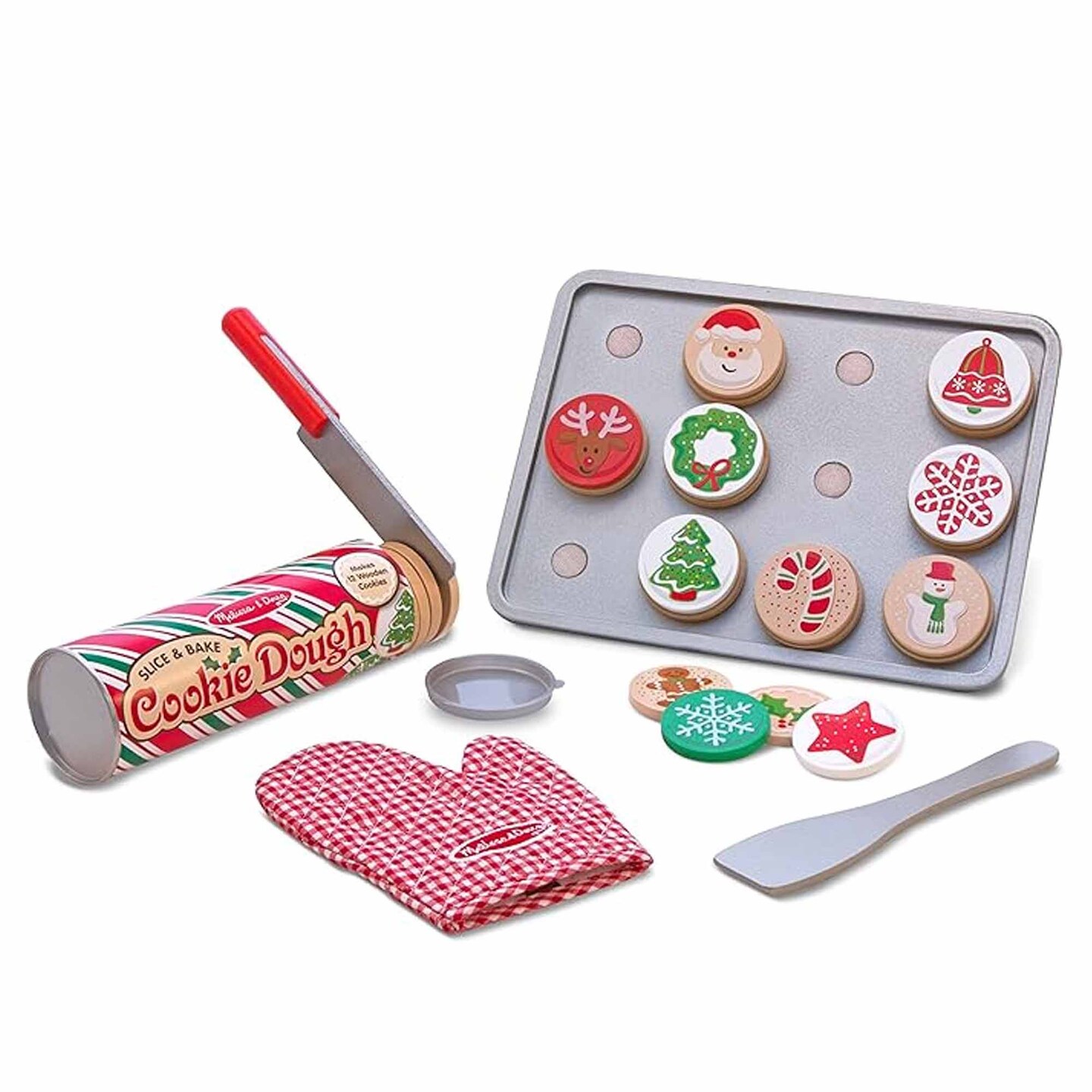 Melissa &#x26; Doug Slice and Bake Wooden Christmas Cookie Play Food Set