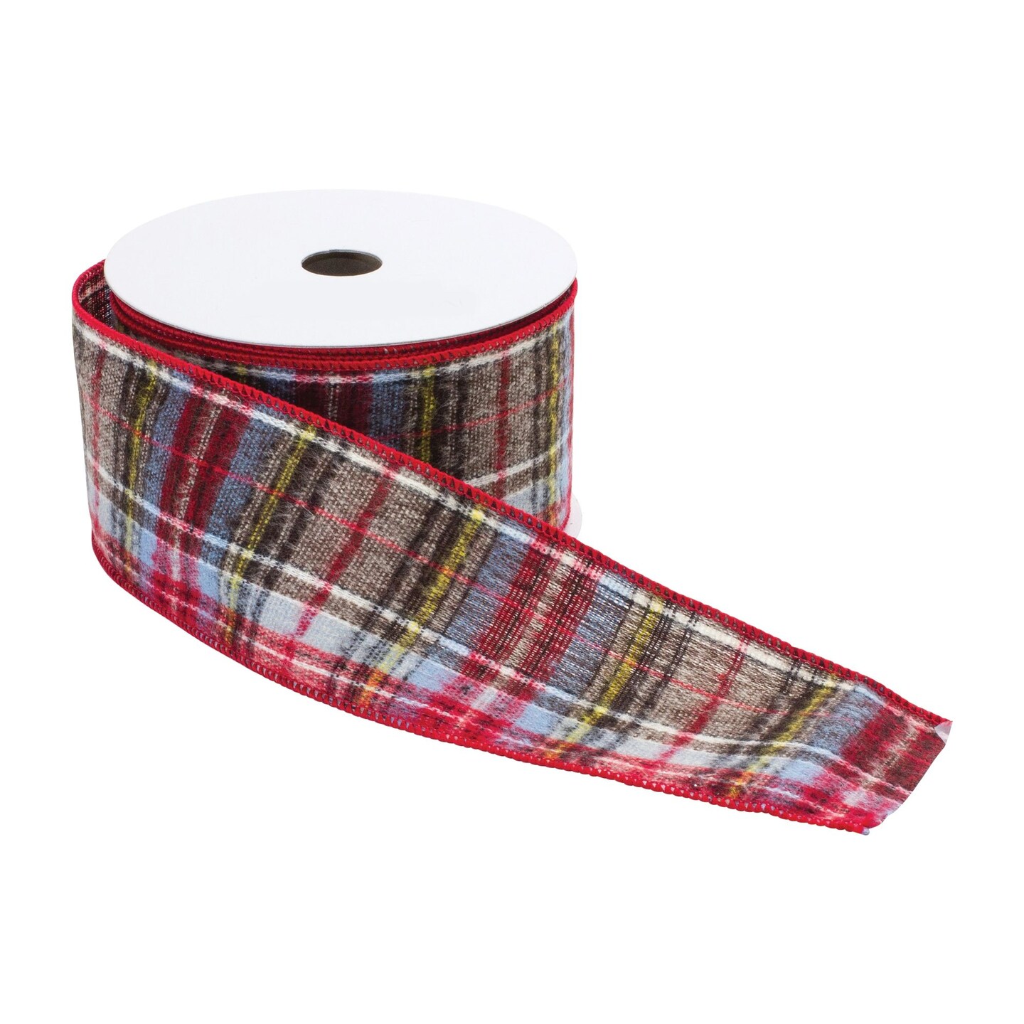 Melrose Plaid Christmas Wired Craft Ribbon - 2.5&#x22; x 20 Yards - Multi-Color