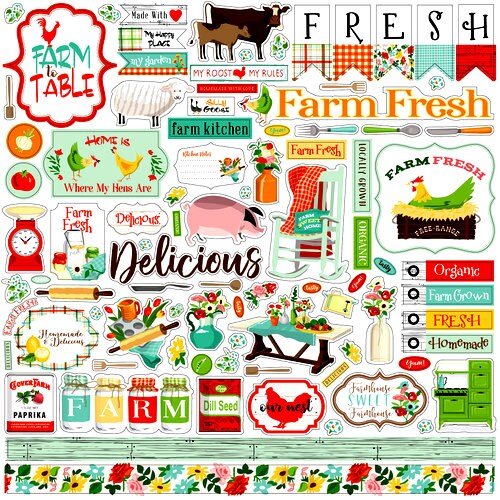 Carta Bella Farm To Table 12 x 12 Cardstock Element Stickers