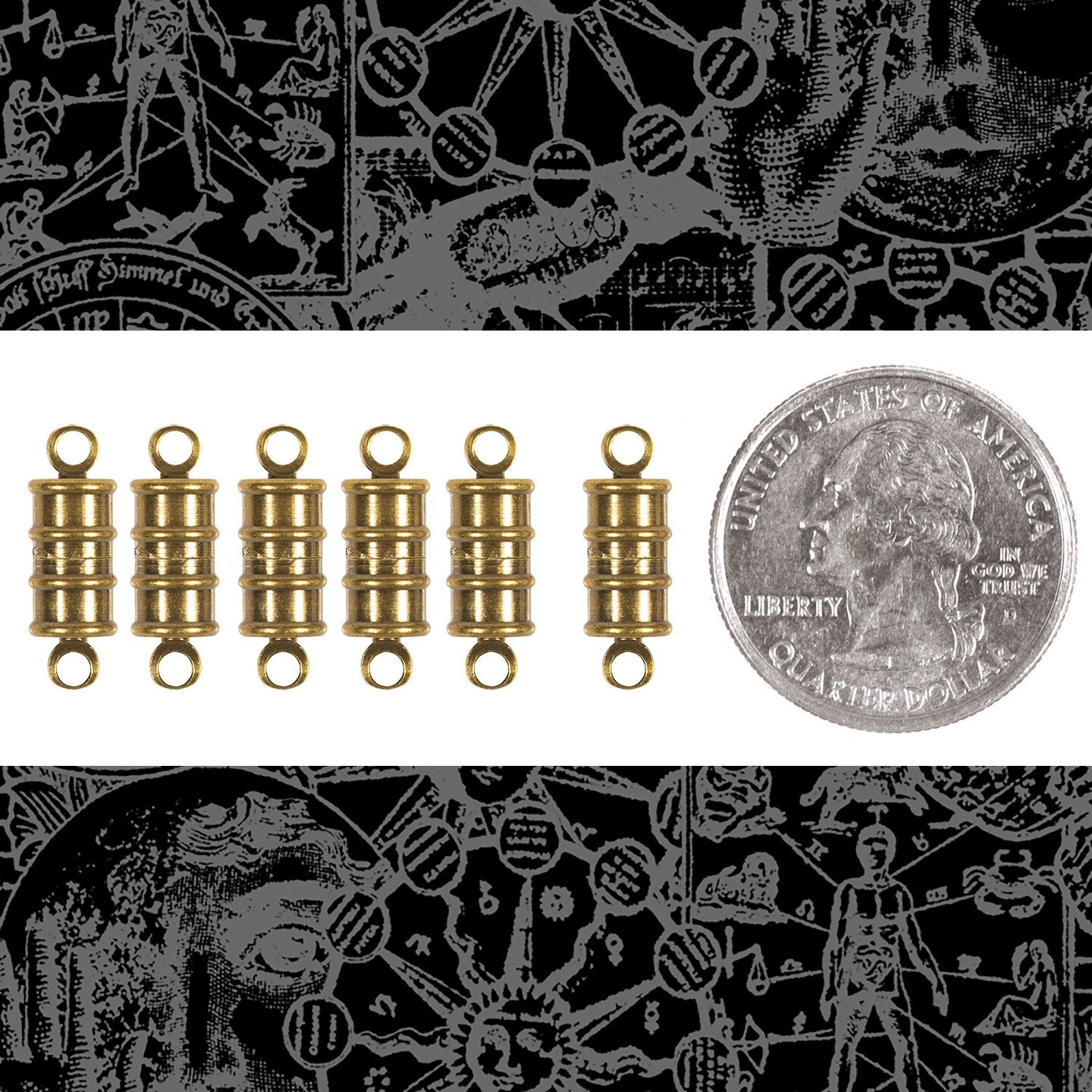Antiqued Brass Plated Magnetic Barrel Clasps CL9-AB