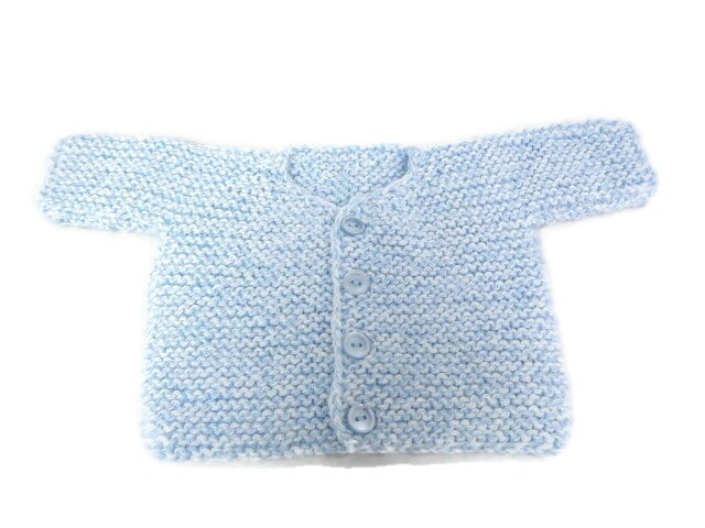Handknit Baby Sweater and Hat Set in 3-6 Months in Blue or Pink