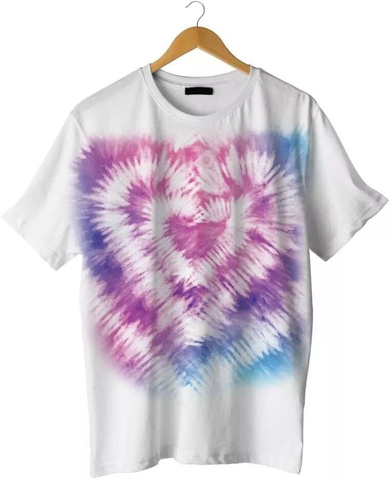Create Your own Trendy tie-dye Hearts Pattern, Age 6+
