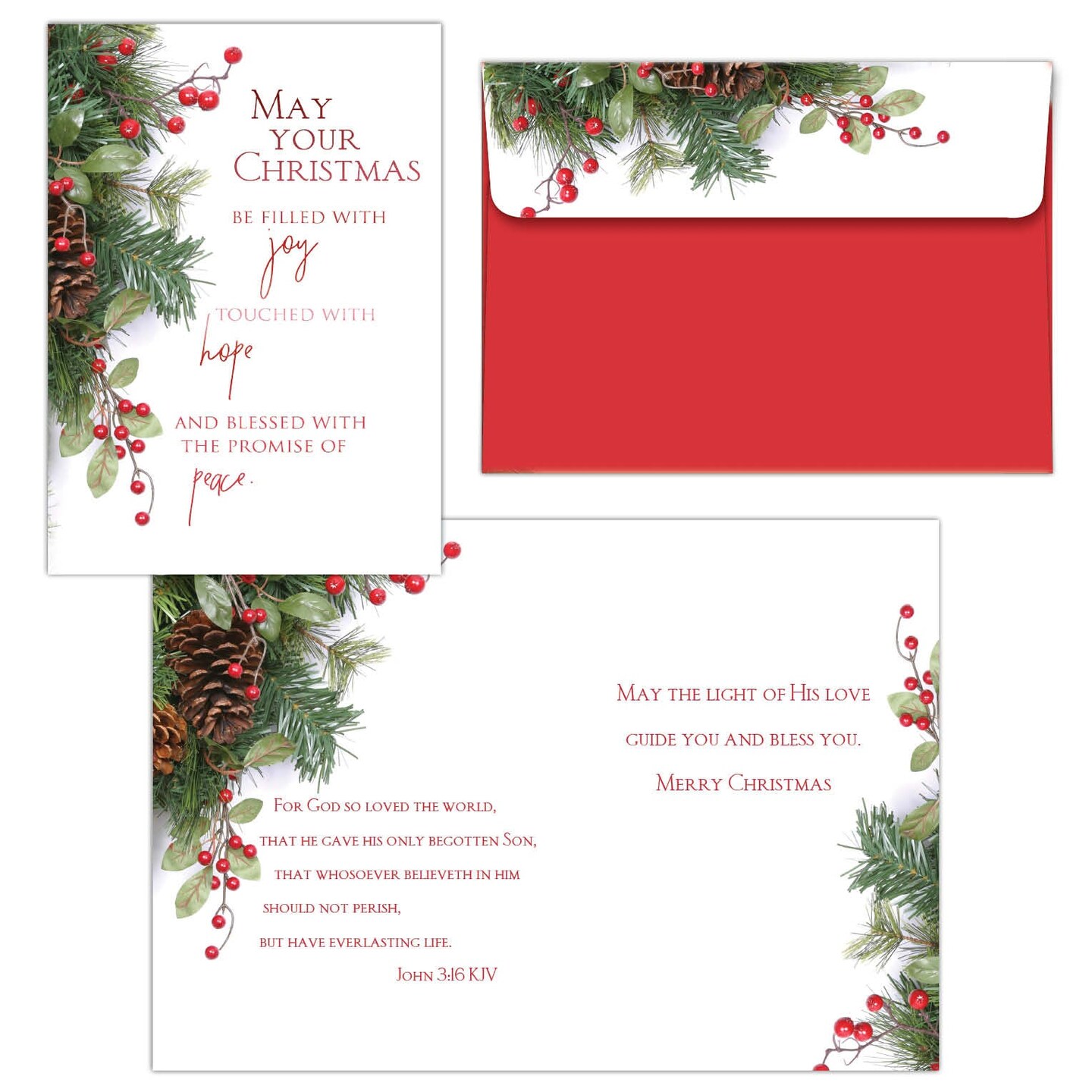 Boxed Christmas Cards- Christmas Garland I- 30 Cards &#x26; Envelopes