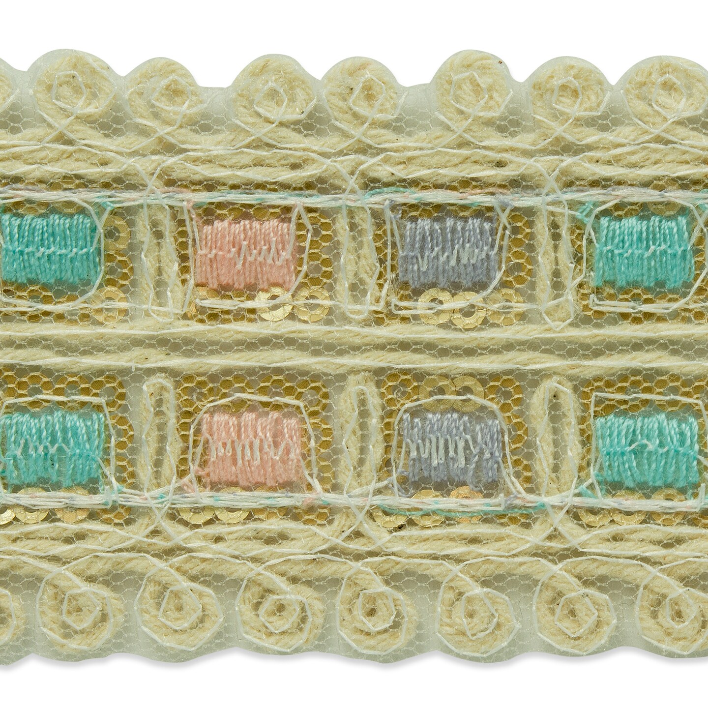 5 Yards of Ophelia 1-3/4" Wide Designer Sequin Trim | 5 yard cut