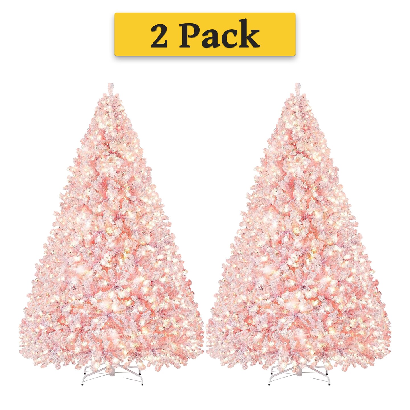 Yaheetech Pre lit Snow Flocked Artificial Christmas Tree