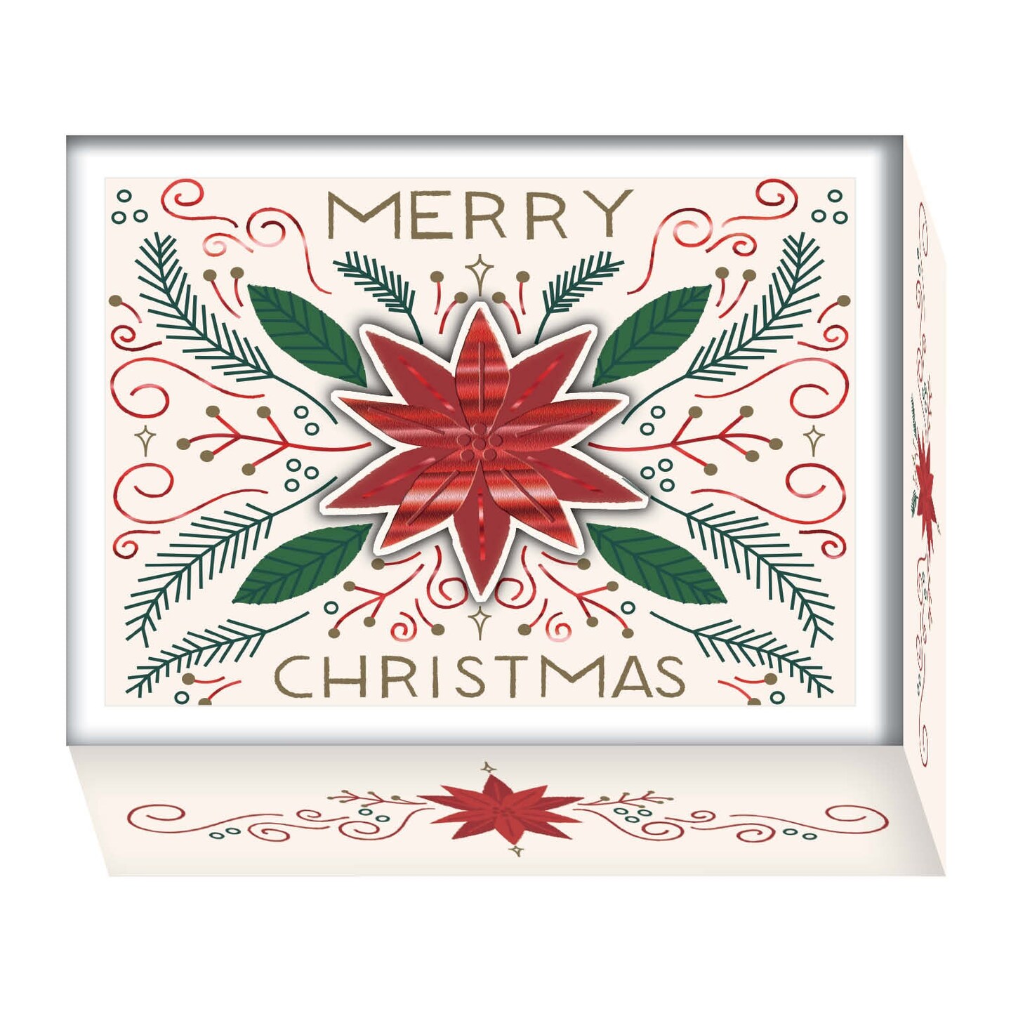 Poinsetta - Boxed Christmas Cards -15 Cards &#x26; Envelopes