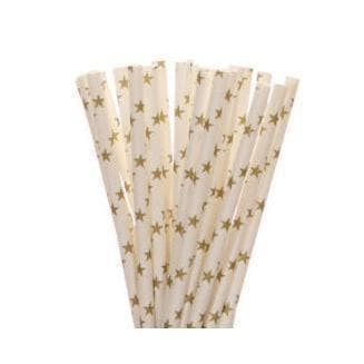 Gold Star Polka Dot Cake Pop Party Straws