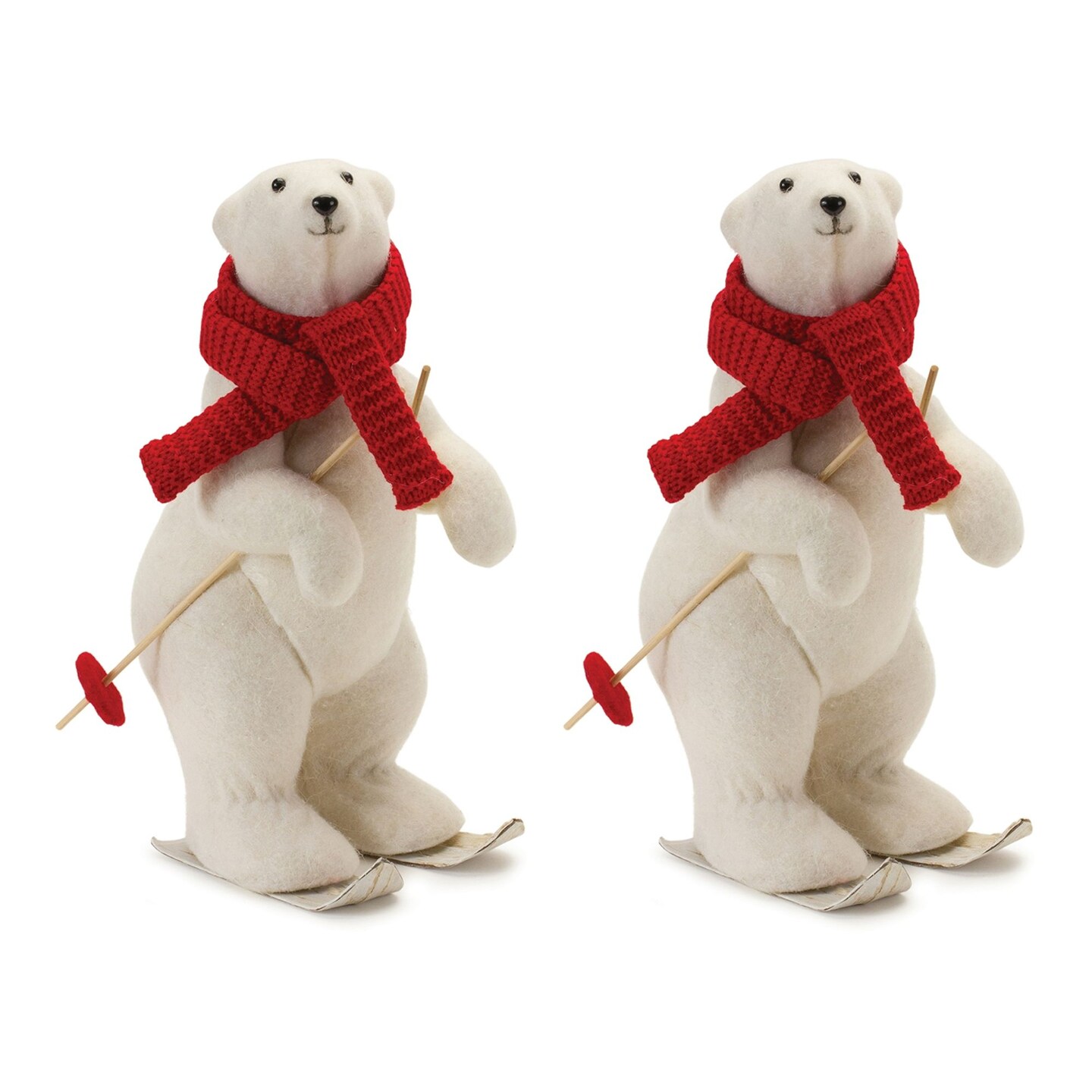 Melrose Polar Bears on Skis Christmas Tabletop Decorations - 15.5&#x22; - Set of 2