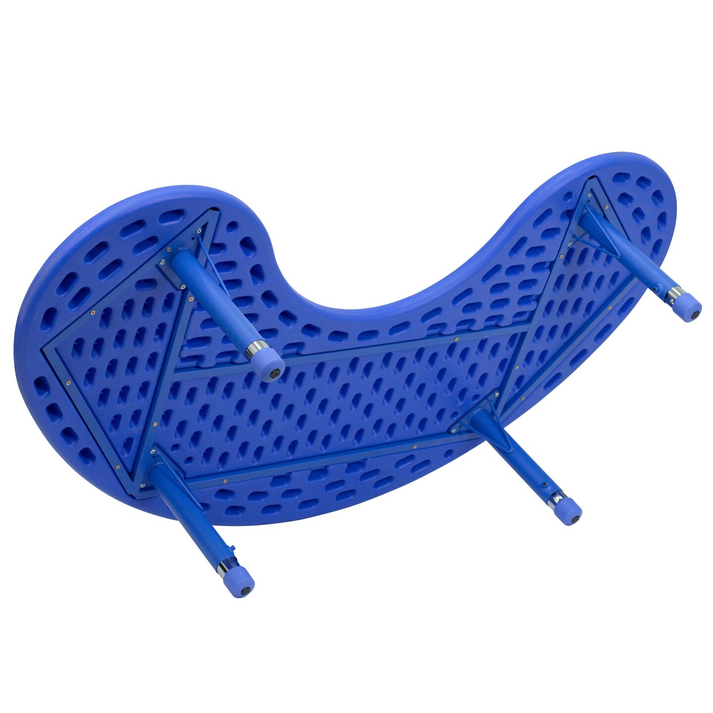 Emma and Oliver 35"W x 65"L Half-Moon Plastic Height Adjustable Activity Table