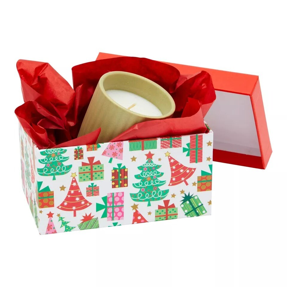 10 Pack Nesting Christmas Gift Boxes with Red Lids for Presents in 10 Sizes