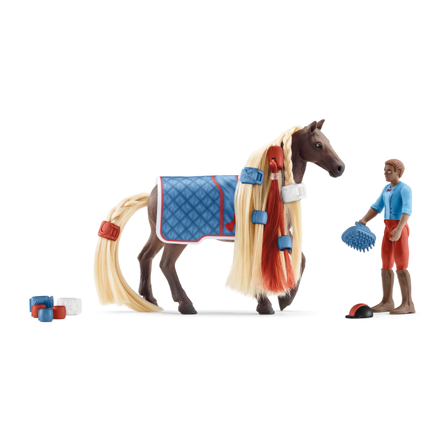 Schleich Sofia&#x27;s Beauties: Starter Set Leo &#x26; Rocky - 8pc Playset, Horse Club, Rider &#x26; Horse Figurine, Brushable Hair, Accessories, Toy Kids Ages 4+