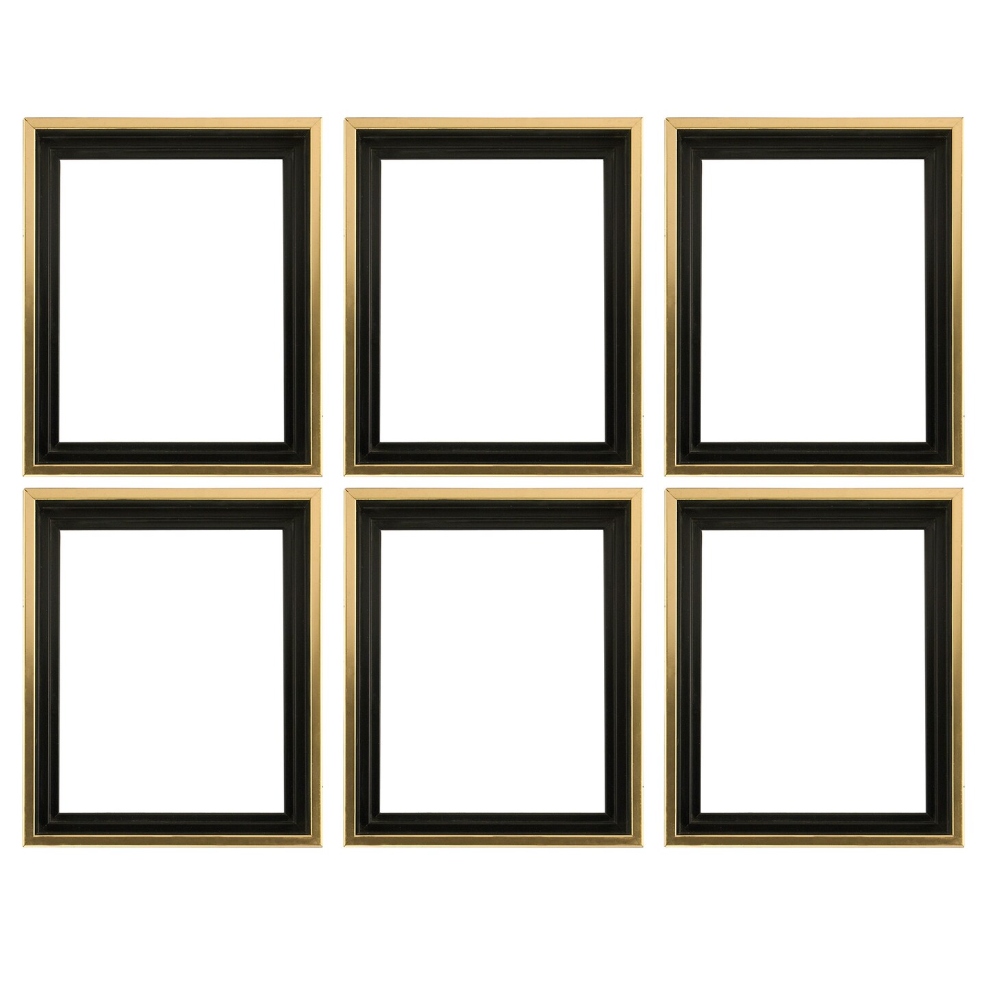 Creative Mark Illusions Floater Canvas Frame, Walnut and Gold, 3/4 in - Pack of 6, Ideal for Galleries, Artists &#x26; Professionals, Frames for Canvas Paintings, Complete Hanging Hardware