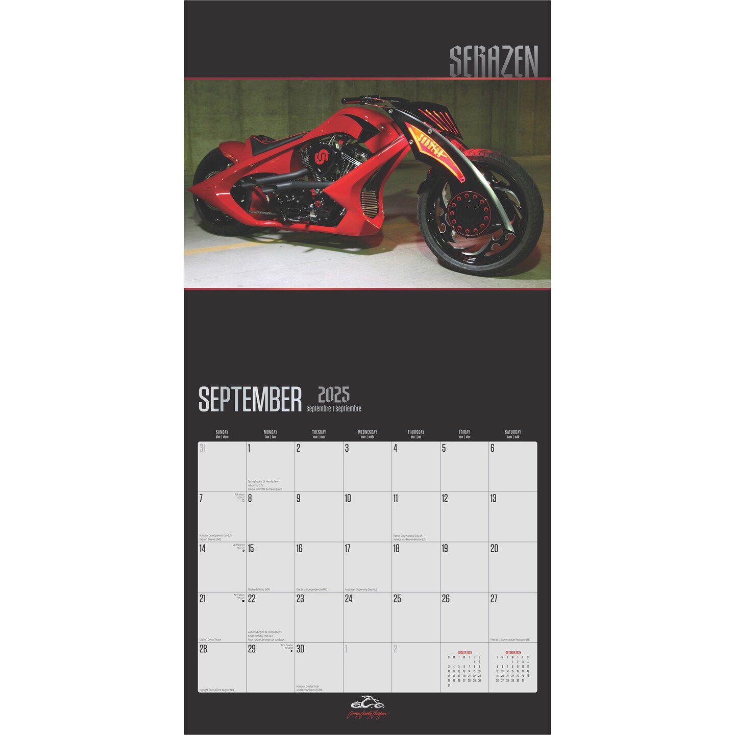 Orange County Choppers OFFICIAL | 2025 12 x 24 Inch Monthly Square Wall Calendar | Plastic-Free | BrownTrout | Motorcycle TV Show American