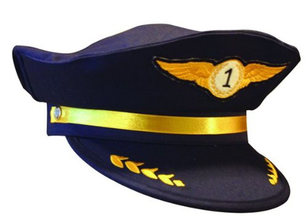 Jr. AIRLINE PILOT CAP hat kids boys plane flight halloween costume accessory