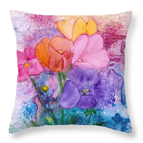 Pillow Rainbow Poppies Abstract Watercolor Decorative Pillow Gift Idea  MakerPlace by Michaels