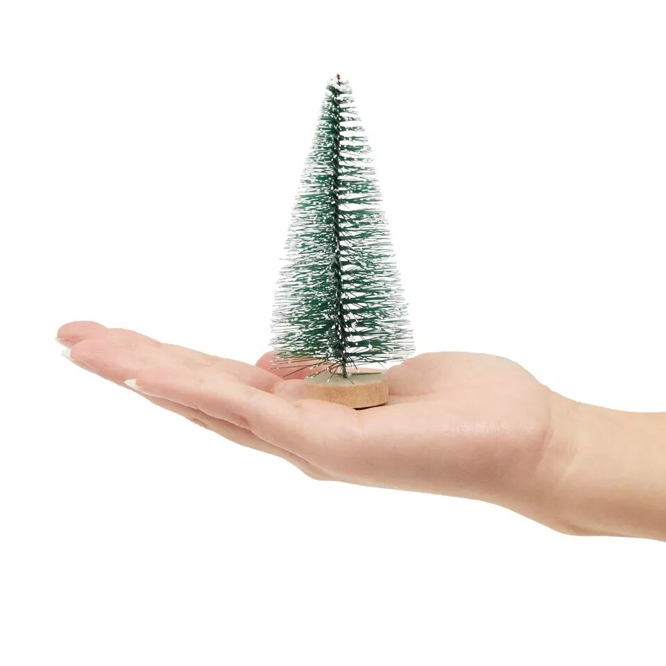 12 Pcs Mini Christmas Tree for Table Top Tiny Holiday Party Decoration 4.25x2x2"