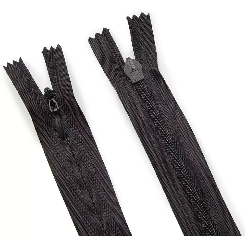Invisible Zippers for Sewing Arts and Crafts Supplies Size 3#, 2 Colors, 100 Pcs