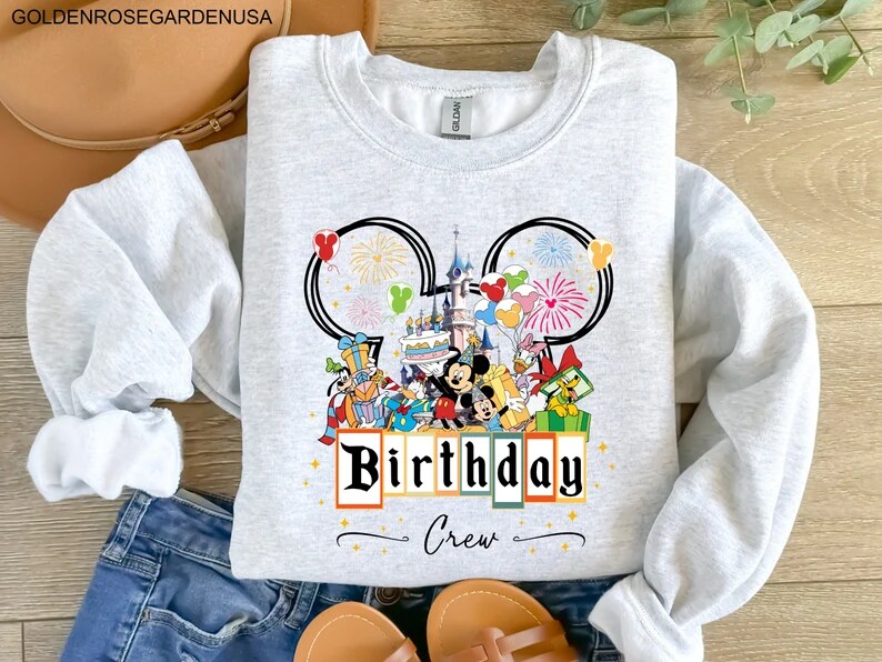 Disney Birthday Girl Sweatshirt Disney Birthday Squad Sweat Custom Disney Mickey and Friends Birthday Squad Sweat Disney Birthday Crew Shirt MakerPlace by Michaels