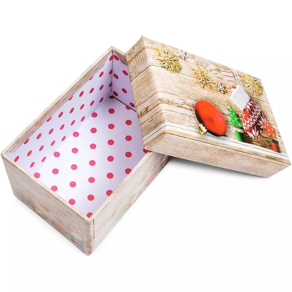 10 Pk Nesting Christmas Gift Boxes with Lids for Presents in 10 Sizes