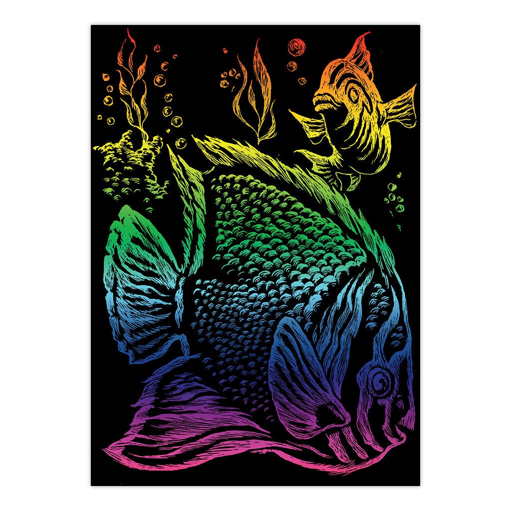 RAINMIN-101 | Engraving Art&#x2122; 5&#x22; x 7&#x22; Tropical Fish Rainbow Foil Project