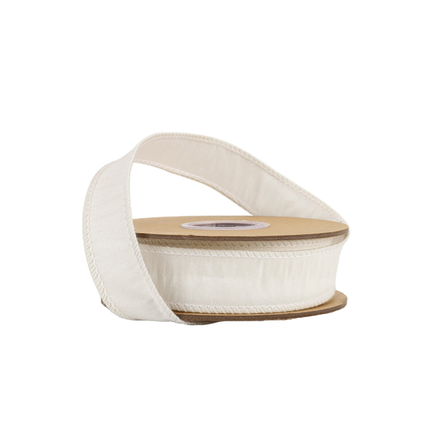 LaRibbons 1&#x22; Wired Dupioni Ribbon | 10 Yards | Antique White