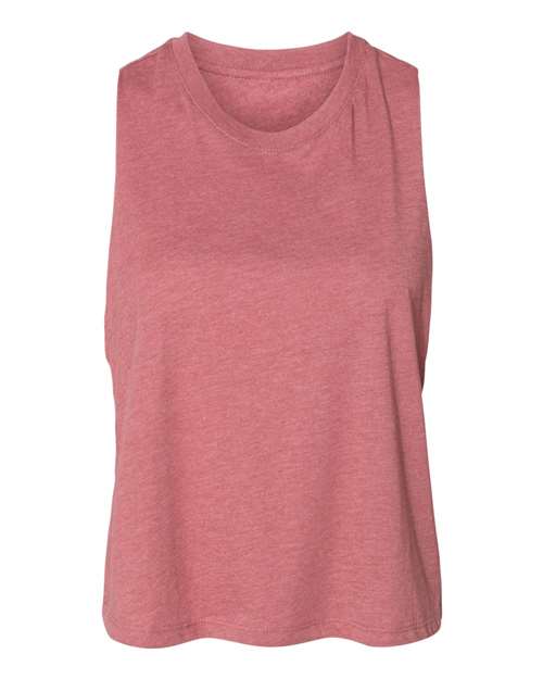 BELLA+CANVAS Ladies Racerback Cropped Tank for Workout, Casual Wear & Streetwear Lightweight Athletic Top