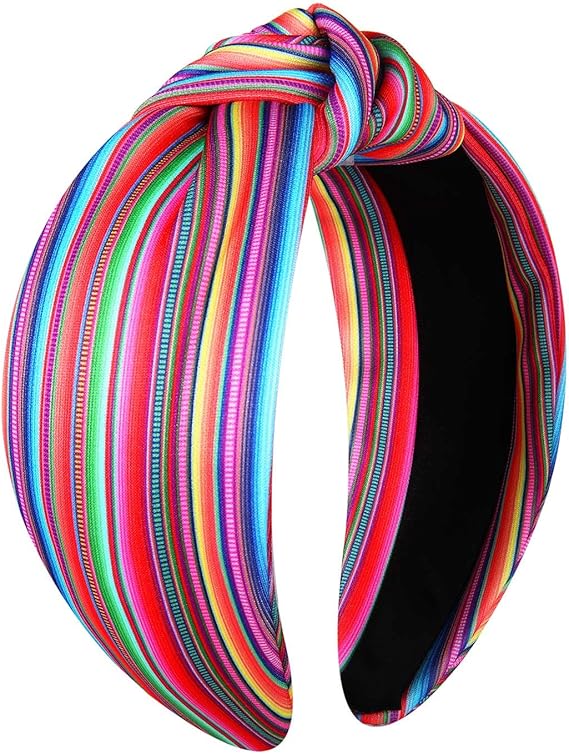 Cinco De Mayo Mexican Fiesta Headbands for Women – Knotted Sombrero Cactus Chili Pepper Avocado Party Hair Accessories – Fiesta Costume Outfit for Taco Tuesday, Birthday & Mexican Theme Celebrations