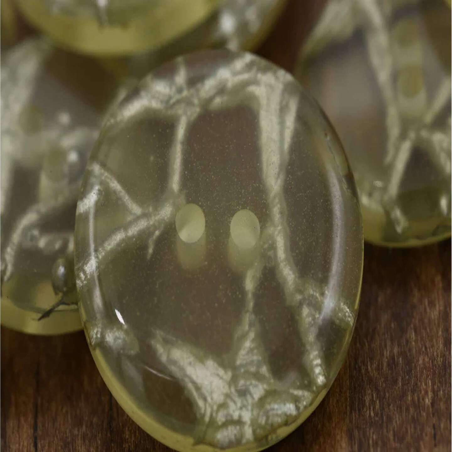 12 Pieces Clear with Silver Wiring Inside Large Buttons 1 1/8 Inch