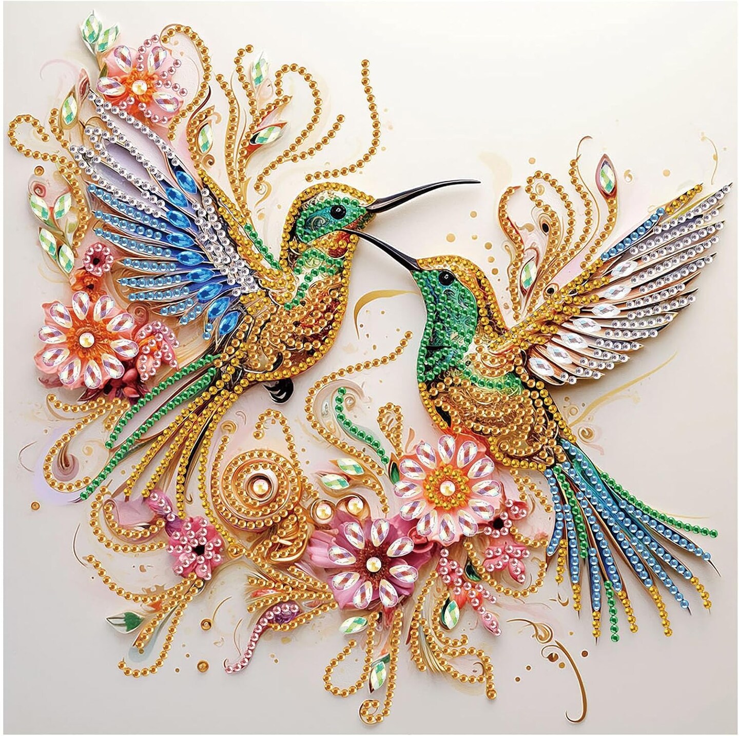 5D Special Shape Diamond Art Kits for Beginners, Hummingbirds Diamond Painting Kits for Adults, Crystal Rhinestones Diamond Painting for Home Wall Decoration Gift