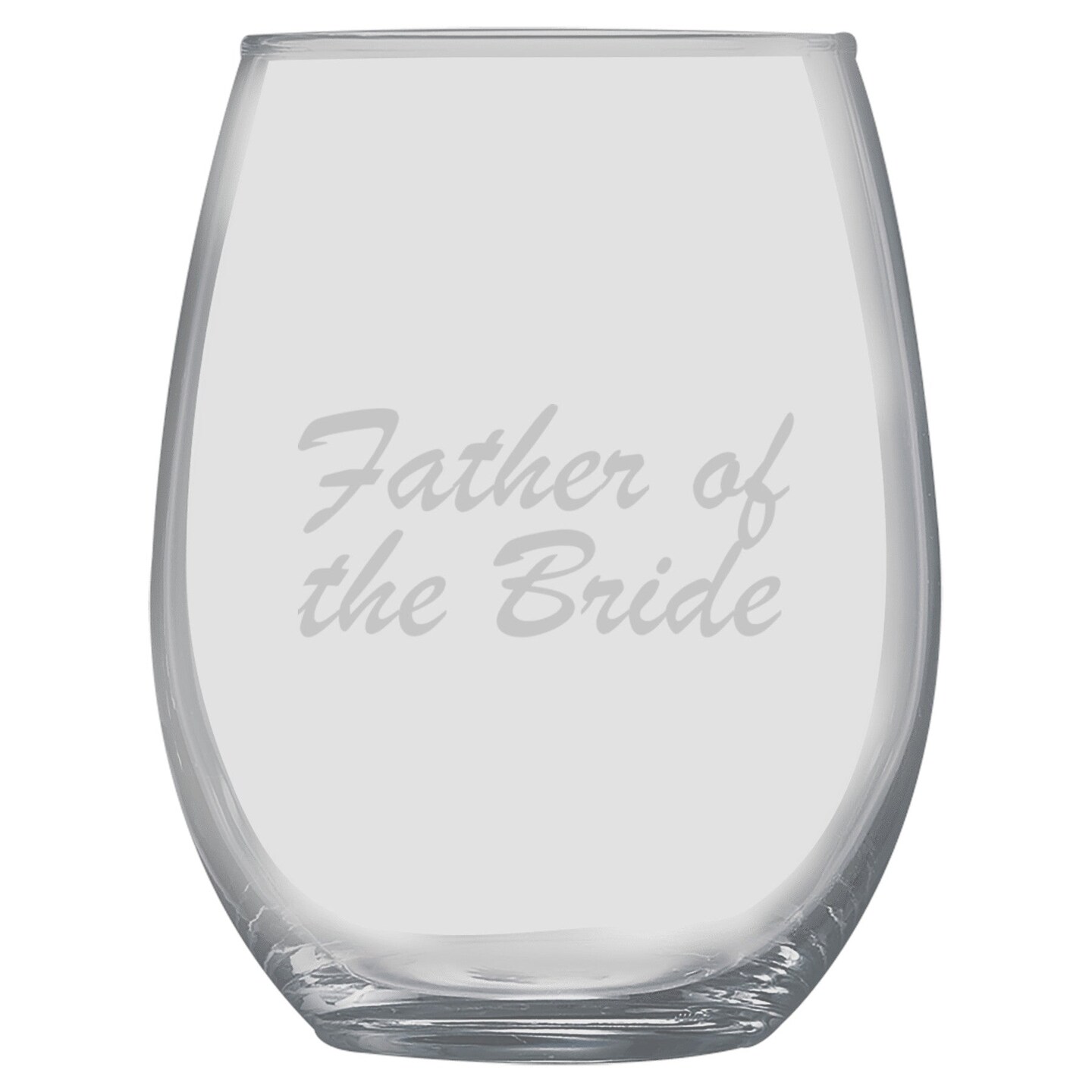 15oz Stemless Wine Glass -  Father of the Bride