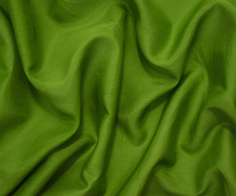 Green Famous Designer Silk Cotton Voile Woven Fabric By the Yard