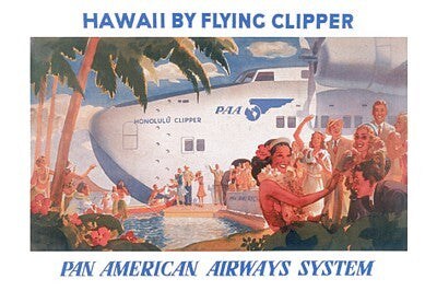 Honolulu Clipper - Vintage Aviation Wall Art Print 24x36 inch
