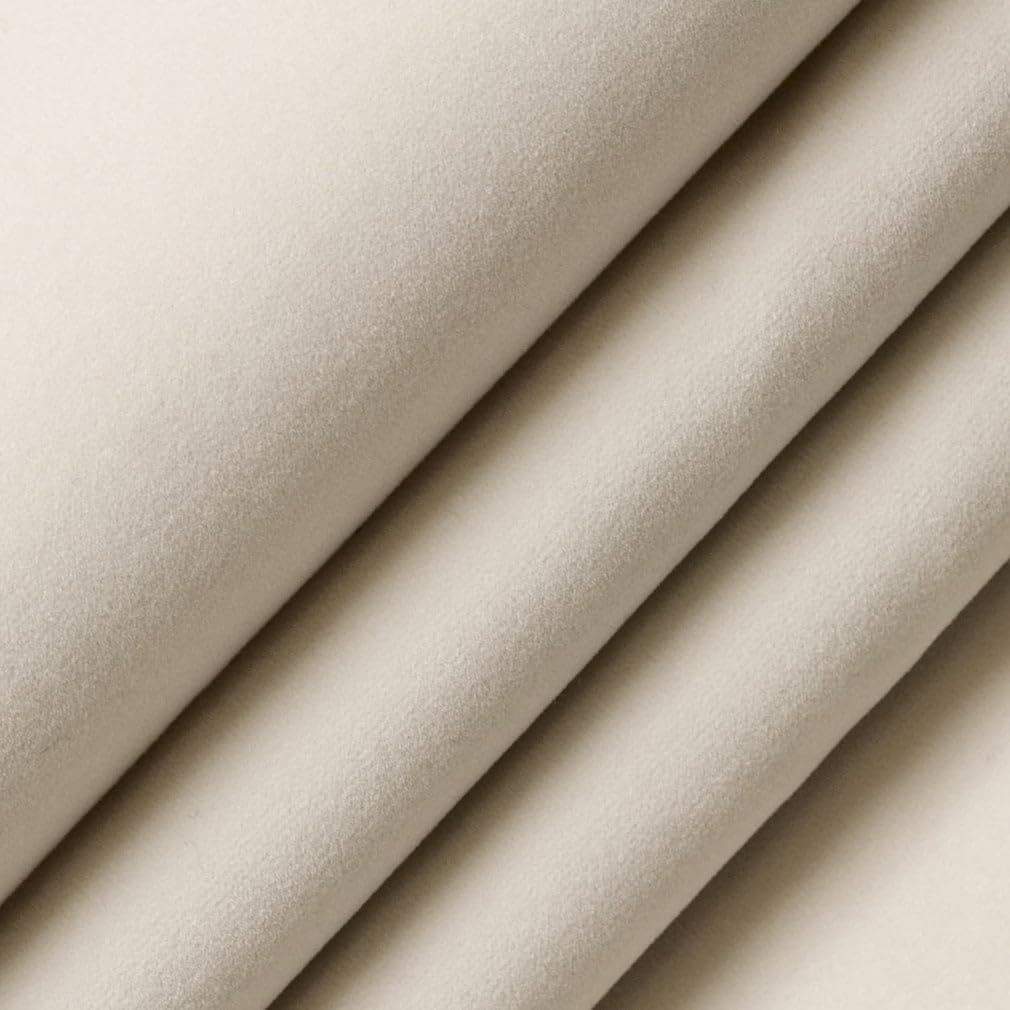 Natural Stain Resistant Performance Pet Friendly Velvet Upholstery Fabric by The Yard - SKU: Dean Natural