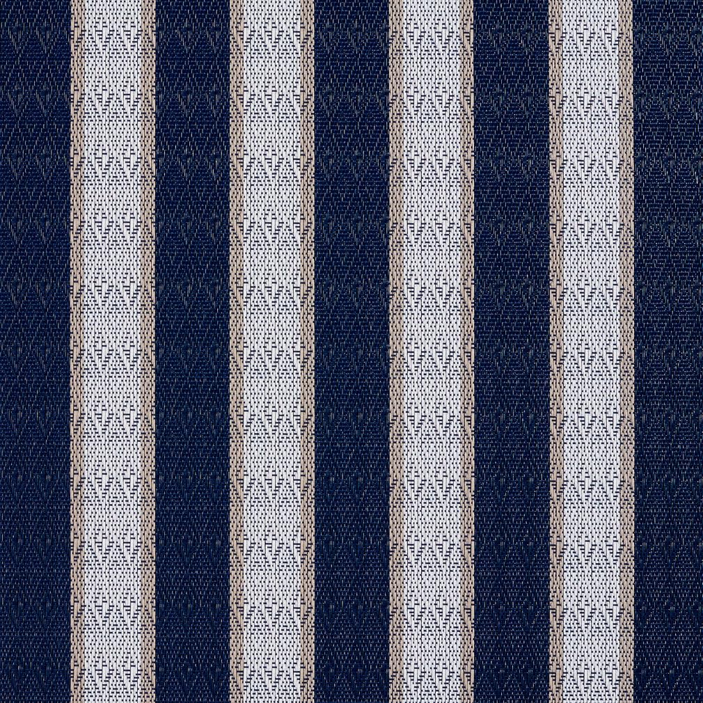 Blue Stain Resistant Performance Pet Friendly Stripe Upholstery Fabric by The Yard - SKU: Modesta Cobalt