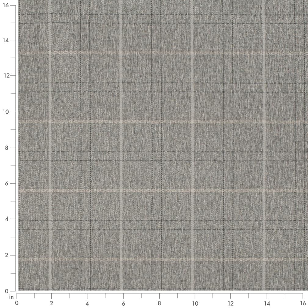 Grey Stain Resistant Performance Pet Friendly Plaid Woven Pattern Upholstery Fabric by The Yard - SKU: Catalina Flannel
