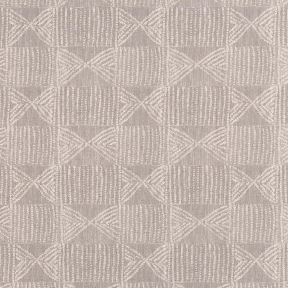 Grey Stain Resistant Performance Pet Friendly Abstract Global Linen Look Print Upholstery Fabric by The Yard - SKU: Rover Silver
