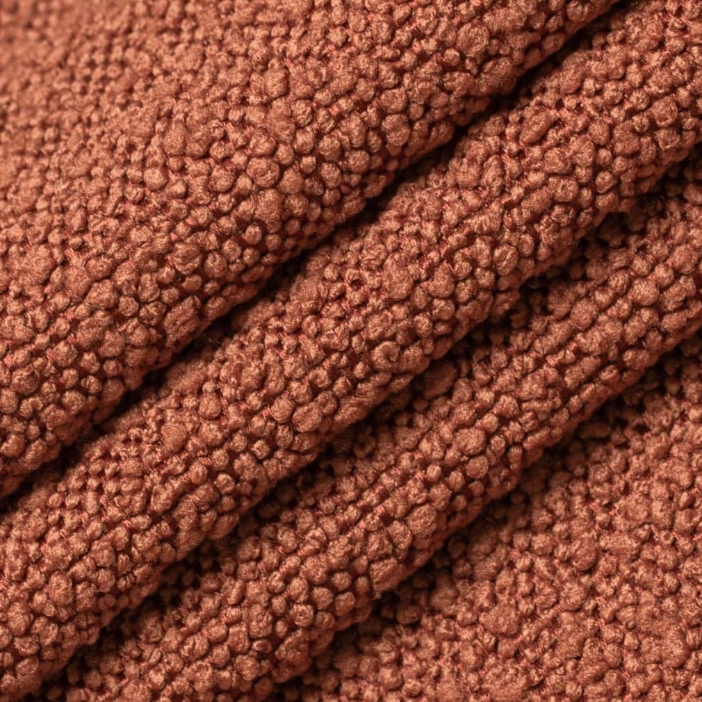 Orange Boucle Textured Upholstery Fabric by The Yard - SKU: Kenley Cayenne