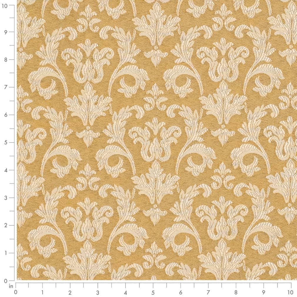Yellow Abstract Damask Woven Pattern Upholstery Fabric by The Yard - SKU: Holcomb Gold
