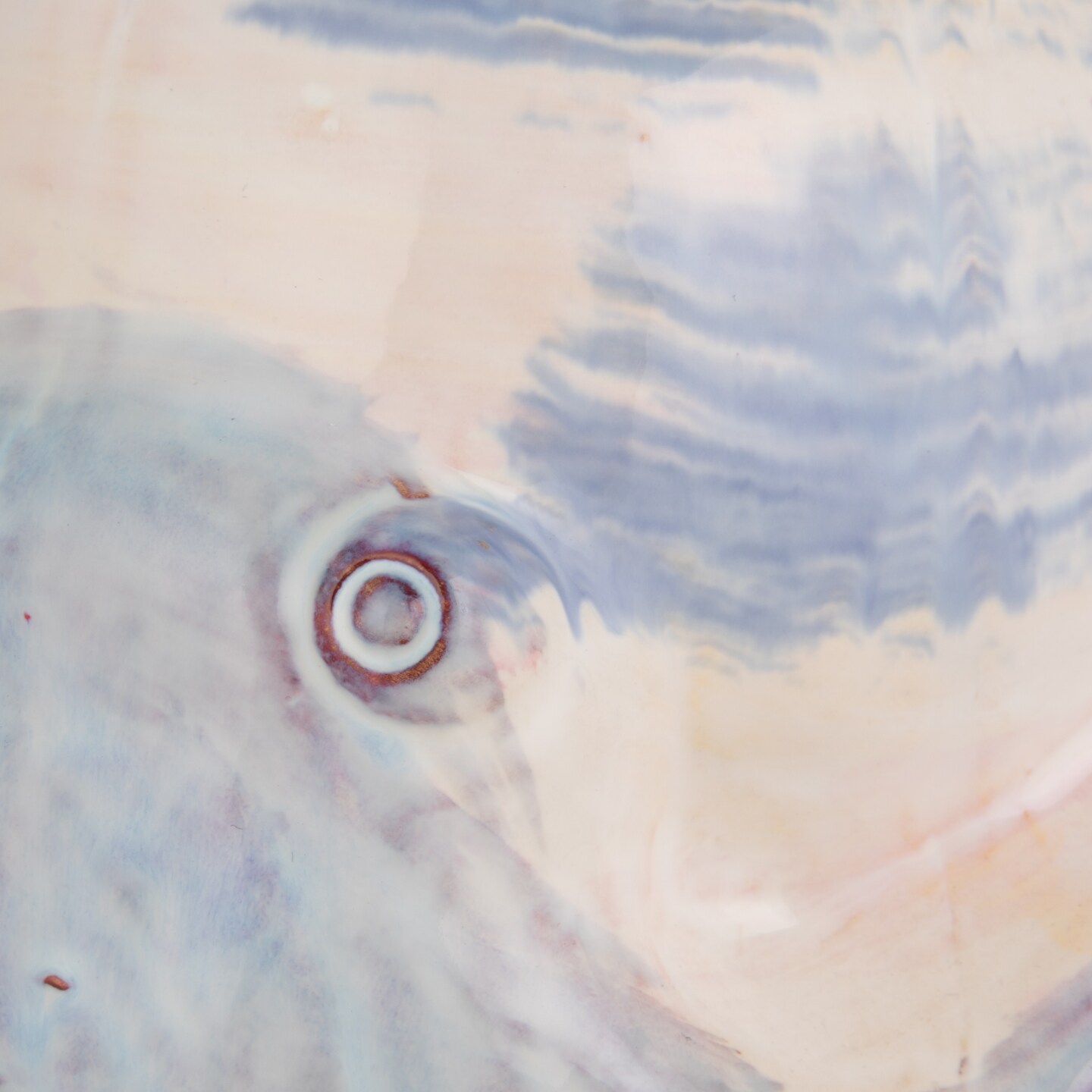 Hello Honey Stoneware Planter with Octopus Detail in Reactive Glaze, White and Blue Finish