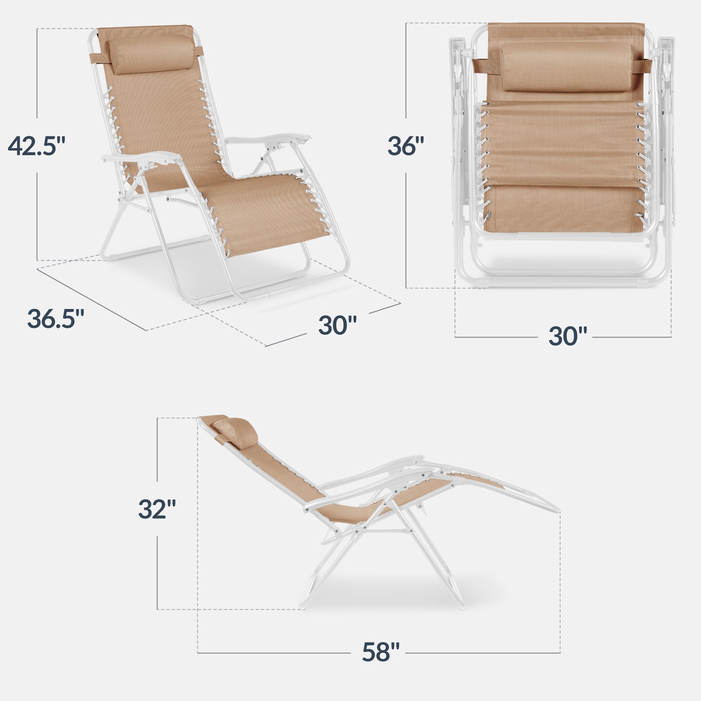 Best Choice Products Set of 2 Extra Wide Zero Gravity Lounge Chair Recliners w/ Cup Holder