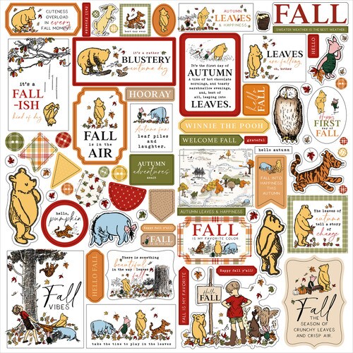 Echo Park Winnie The Pooh Autumn 12x12 Element Stickers Sheet