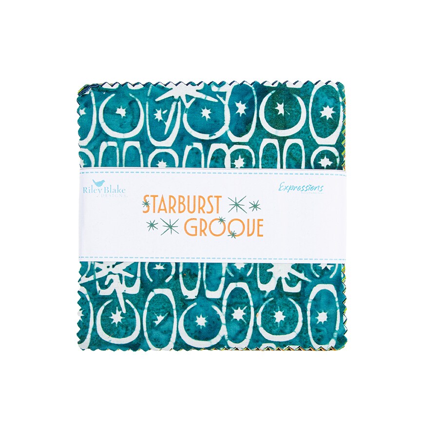 Expressions Batiks Starburst Groove 5" Square Pack (Charm Pack / 5" Stacker) by Riley Blake (5-23578-42)
