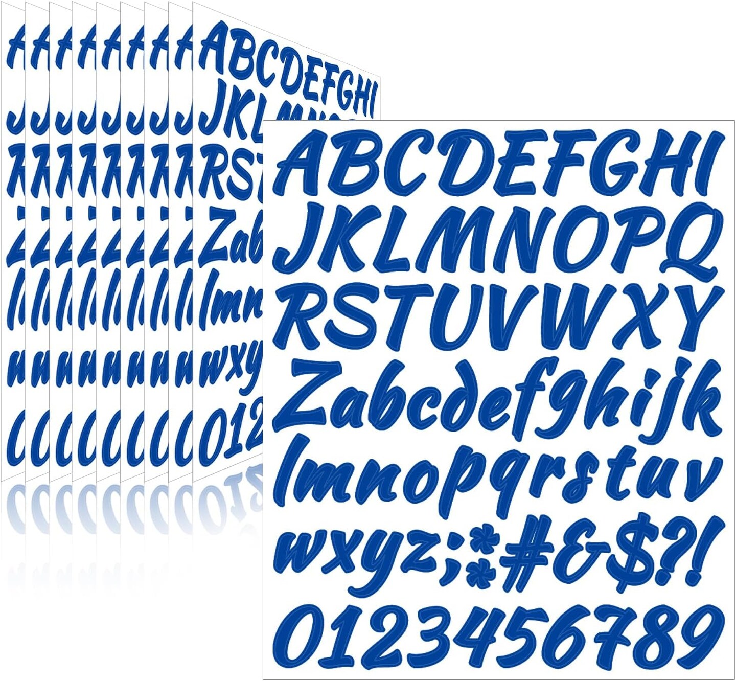 710 Pcs 10 Sheets Letter Stickers,Self Adhesive Waterproof 1 Inch Mailbox Numbers Vinyl Stickers (Blue) 9 x 7.6 x 0.2 inches